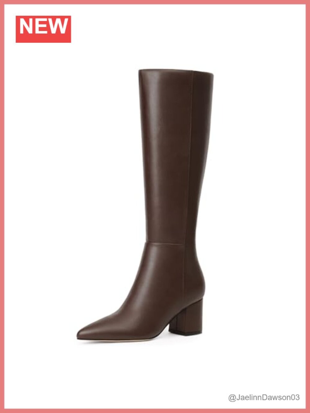 Womens Knee High Boots Chunky Low Heel Pointed Toe Faux Leather Tall Long Boots